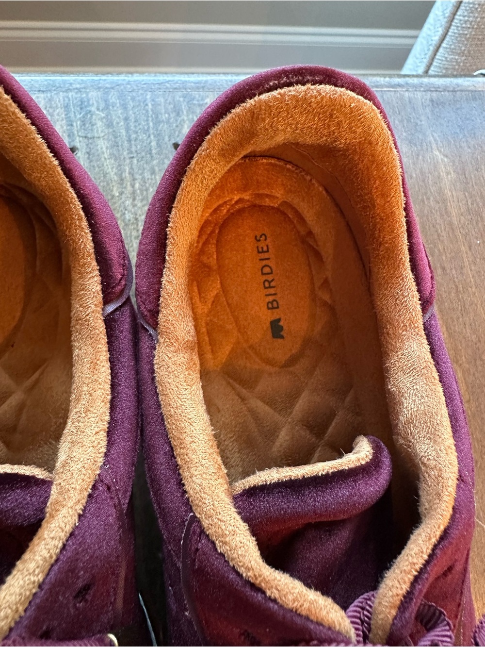 Birdies Women's Burgundy Velvet Ribbon-Trim Sneakers - Picture 4 of 6